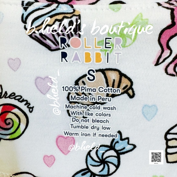 Roller Rabbit Sweet Dreams Polo Pajamas in Rainbow Size Small S Brand New NWT - Picture 8 of 13
